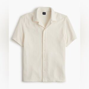 J crew ivory Short-sleeve textured camp shirt